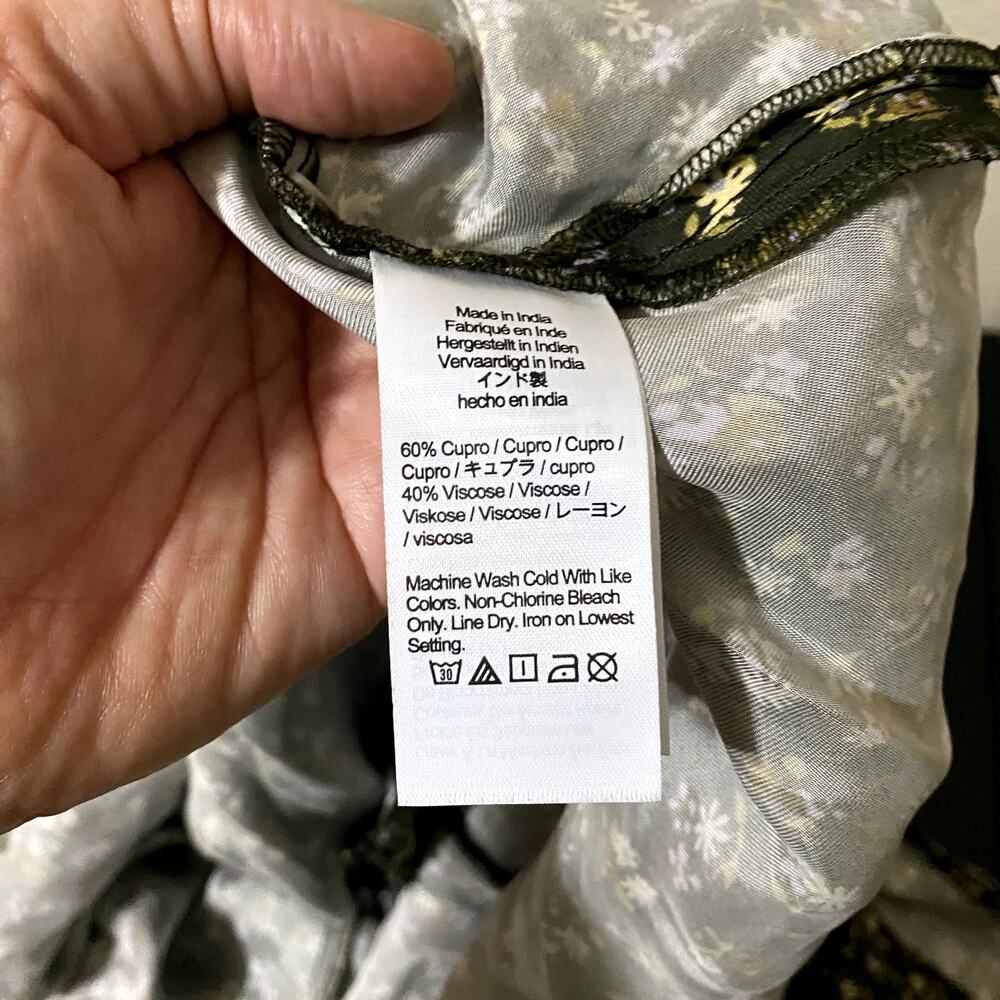 Madewell Dress Size 10 Green Midi Wide V-Neck Romantic Floral NO116 NWT FLAW - Picture 10 of 11